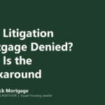 Mango Stock Mortgage banner introducing how HOA litigation affects condo financing and the workarounds available.