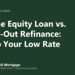 Mango Stock Mortgage banner introducing a comparison of home equity loans and cash-out refinancing for Colorado homeowners.